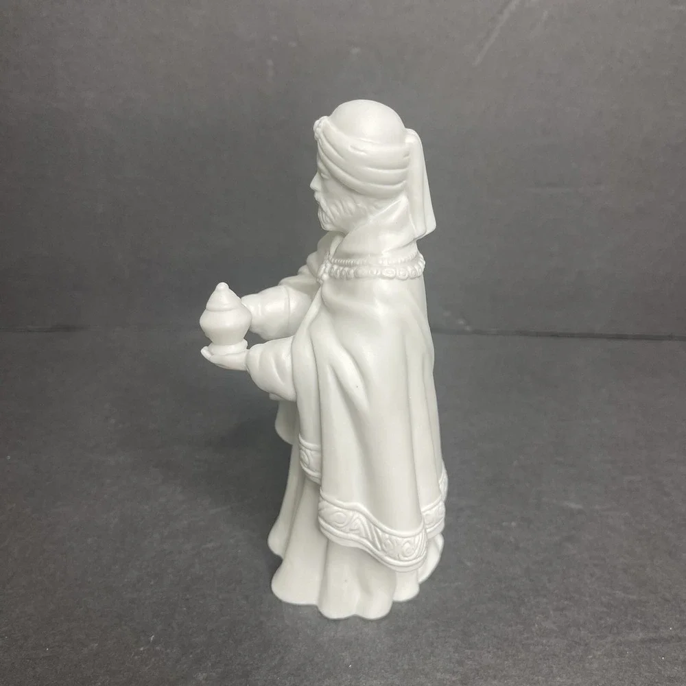 Avon Nativity The Magi Balthasar White Porcelain Bisque Figure Vintage Christmas